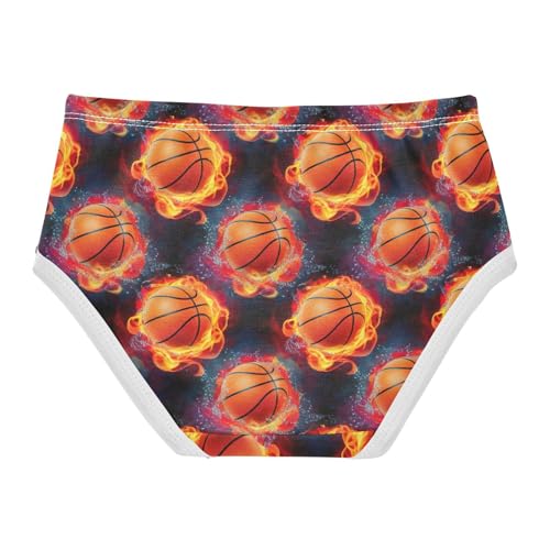 Joisal Toddler Girls Underwear 2t Cotton Cute Panties Girl Colorful Briefs Kids Undies Basketballs Fire Black2