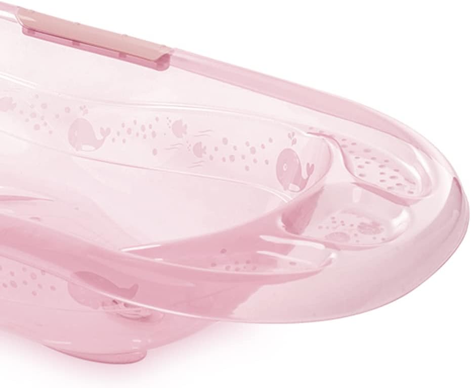 Adoleta Bebê, Banheira Infantil Aconchego 22L Linha Fofura, Translúcido Rosa