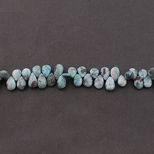 Larimar briolette perles naturelles taillées en poire pour création joaillerie haut de gamme