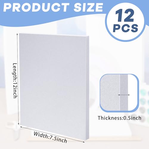 Frienda 12 Pcs Foam Board Bulk 12" x 7.5" x 1/2" Xps Foam Sheet Panel for DIY Crafts Sculpture Modeling Floral Arrangements School Home Office Art (White) - Image 2