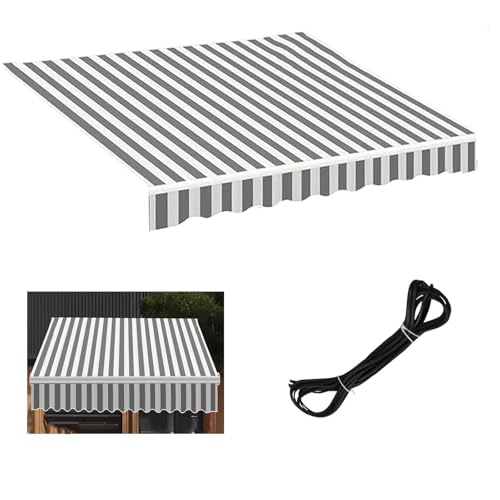 Toile de rechange rétractable store banne terrasse 7x3,5m polyester résistant gris