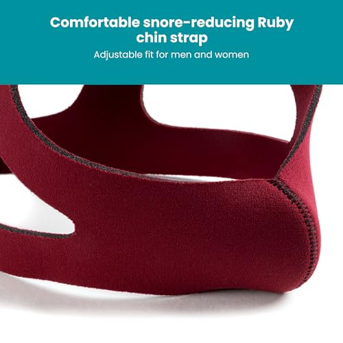 Image of LIFESOURCE - Made in USA Quality - Anti Snore Chin Strap for CPAP Users, Hook-Free Non-Adjustable Design, Ruby, Breathable & Latex-Free, Comfortable Sleep Support, Sizes S /M /L