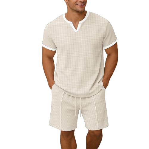 Ensemble t-shirt et short kaki pour savourer la douceur d'un dimanche à la maison