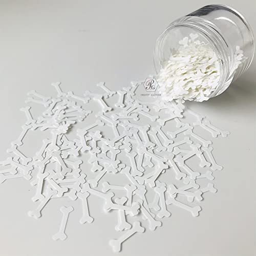 PrettyG 10 g/pacote, branco 12 mm grandes ossos lantejoulas brilhantes, festival Rave beleza maquilhagem rosto corpo unhas arte decoração B1200