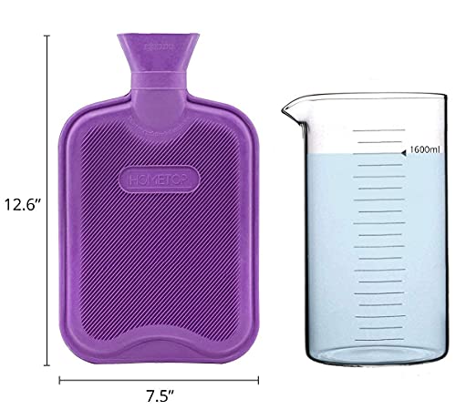 Hometop Classic 2 Liters Rubber Hot Water Bottle With 2 Replaceable Covers, Great For Pain Relief, Hot And Cold Therapy #TOP5