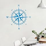 BooDecal Navigation Compass Ocean Wall Decals Stickers Decors for Living Room Bedroom 20 inches x 20 inches