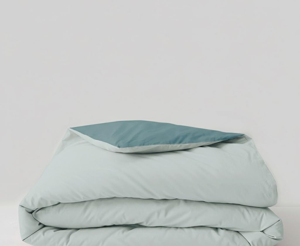 Mist Blue Duvet Cover - King Size, Reversible -3