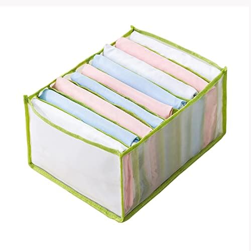 bolukets Clothes Drawer Organisers for Jeans T-shirt Pants Leggings Clothes, 7/9 Grids Foldable Closet Wardrobe Dresser Storage Boxes Large Size Drawer Dividers with Handle