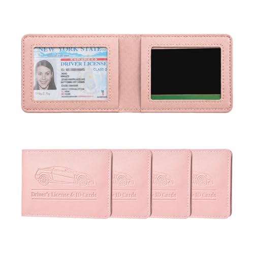 BCOWPV 4 Pack Registration and Insurance Card Holders, Pink