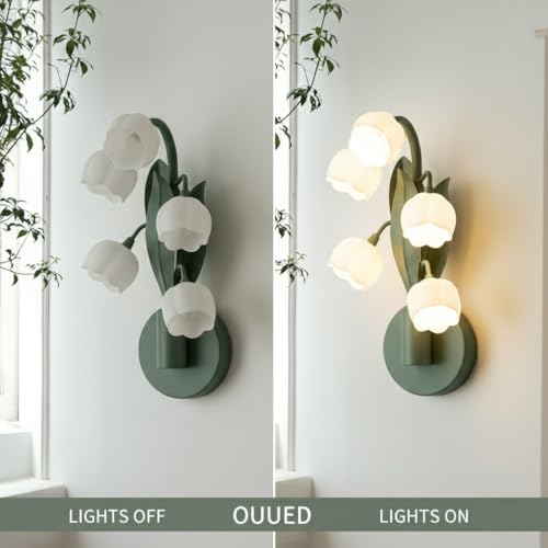 Aplique de pared Lily Of The Valley de hierro verde con led G4 moderno 5