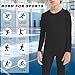 Towintec Boys Thermal Compression Shirts –Youth Fleece Lined Long Sleeve Shirt Soft Warm Underwear Crewneck Winter Cold Weather Base Layer Athletic Undershirt for Football Baseball(Black,L)