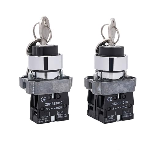 Interruptor de botón XB2-BG33 con llave selector de 3 posiciones para cuadro eléctrico