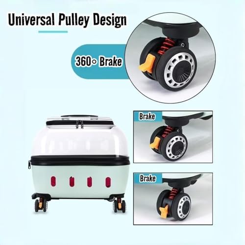Transportín para mascotas con ruedas de 360°, asa externa para un fácil transporte, ideal para viajar con gatos o perros pequeños de hasta 21.8 kg