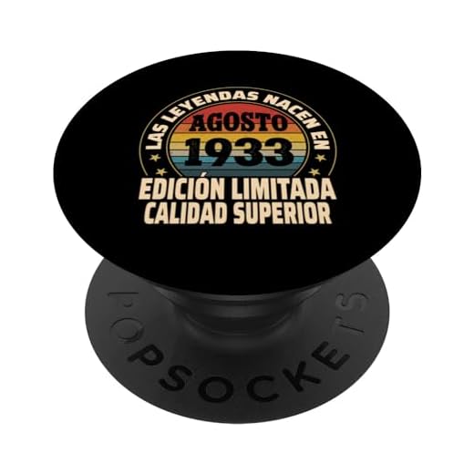 Edición Limitada Agosto 1933 - Cumpleaños 91 Años PopSockets PopGrip Intercambiable