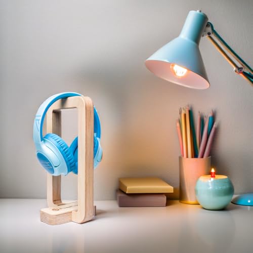 PowerLocus Stojak na słuchawki z drewna, uniwersalny stojak na słuchawki nauszne, uchwyt na słuchawki gamingowe, stojak na słuchawki, kompatybilny z Sony/Bose/Beats/Razer/Airpod Max itp