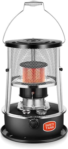 Réchaud à kérosène portable noir pour camping et chauffage d'appoint intérieur efficace