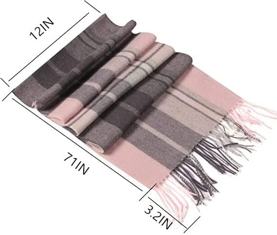 Wool Scarf for Men and Women, Merino Wool Plaid Winter Scarf, Thick Soft Tartan Knitted Neckwear for Cold Weather - Image 4