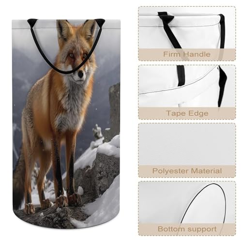 Panier à linge Fox on Snowy Mountain imperméable et pliable de grand format - 5