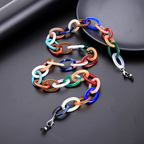 VIXDA Cadena de Gafas de Lectura acrílicas Fluorescentes para Collar de mascarilla, Gafas de Sol, Correas, Cordones para máscara, Soporte para Cadenas de Cuello para Hombres y Mujeres