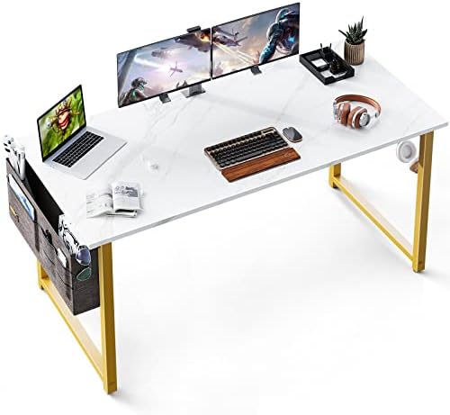 ODK 63 inch Super Large Computer Writing Desk Gaming Sturdy Home Office Desk, Work Desk with A Storage Bag and Headphone Hook, Vintage