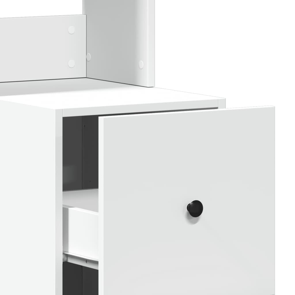 vidaXL Armoire de Cuisine Blanc 35x50x180 cm Bois d'ingénierie, Placard de Cuisine, unité de cuisinette, Armoire de Rangement avec tiroir