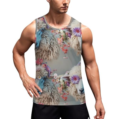 Beauty Sheep Men's Tank Tops Summer Sleeveless T-Shirts Gym Workout Tee Casual Beach Tee
