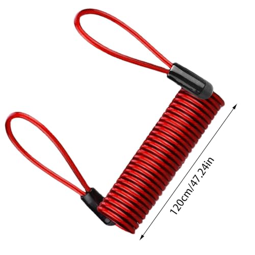 Miniatura 4 de Ruwshuuk Cable Recordatorio De Bloqueo De Motocicleta, Cable De Seguridad De Doble Anillo Para Candado, Cable Recordatorio De Bloqueo Altamente Flexible Para Supervivencia, Camping, Pesca, Cordones De
