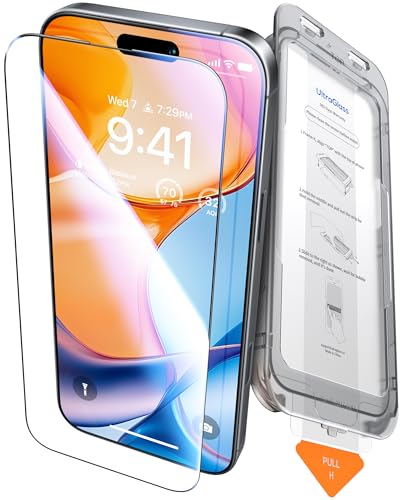 Image of UltraGlass Unbreak TOP 9H+ Glass for iPhone 16 Pro Screen Protector [100% Anti Glare & Military Grade Shatterproof] Screen Protector 16 Pro Tempered Glass Full Coverage, Longest Durable 16Pro, 1 Pack