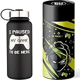 Bubu Lifeware Unique Cool Gamer Gift - 32oz Insulated Stainless Steel Water Bottle - Funny Hydration