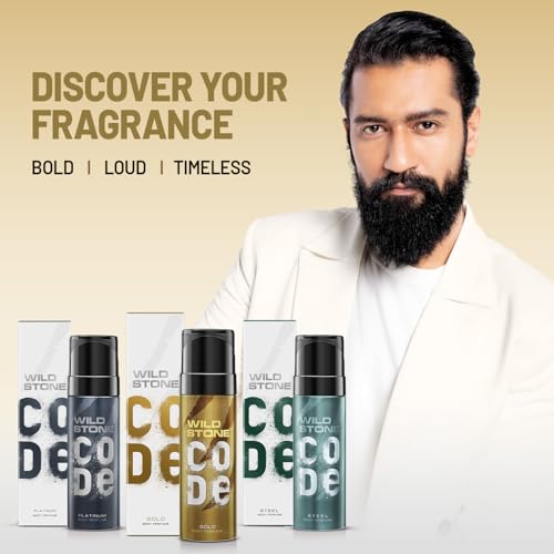 Wild Stone Code Gold, Platinum & Steel No Gas Body Perfume Combo for Men, Pack of 3 (120 ml each) - Image 5