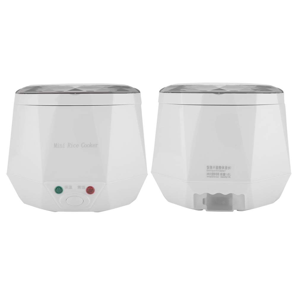1,6 L Olla Arrocera Eléctrica, 24 V 140 W Mini Olla Arrocera Multifunción Portátil, Vaporizador de Alimentos para Camión para Cocinar (Blanco)