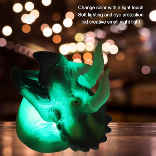 Lámpara de noche dinosaurio con LED de 7 colores y touch miniatura 3