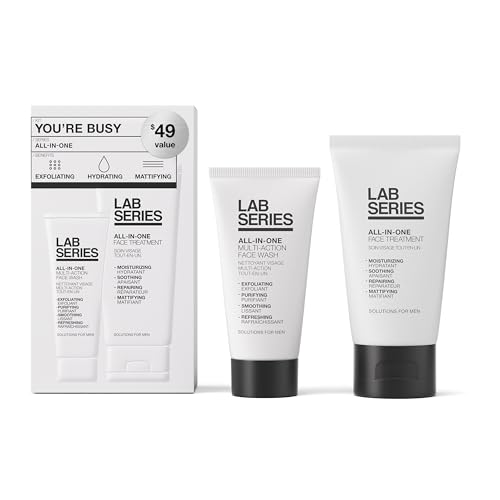Lab Series All-In-One Men's Skincare Set - Essential Skin Care Routine Kit Includes Men's Face Scrub - Facial Lotion for Men