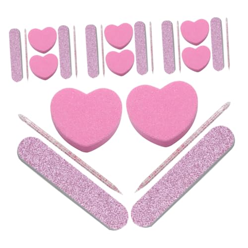 FRCOLOR 20 Conjuntos juego de uñas kit uñas tool bag Set de limas de uñas pulidor uñas presionar en las uñas Pararse mini limas de búfer de uñas herramientas de pulido de uñas el plastico