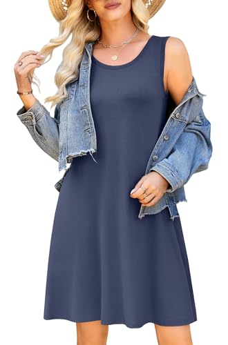 Image of WEACZZY Women Summer Casual Swing T Shirt Dresses Beach Cover up Loose Dress