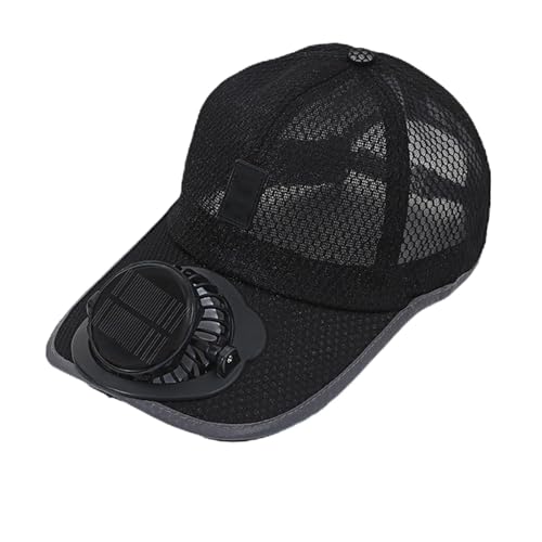 Chapeau d'extérieur avec ventilateur solaire intégré pour homme, casquette de jardinage en maille