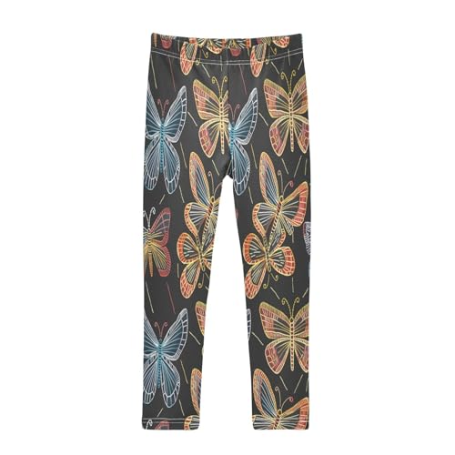 Toddler Girls Leggings Printed Yoga Pants Leggings Blue Orange Butterfly for Kids