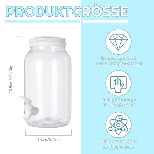 Distributeur de boissons avec robinet 3,8L x2 : lot en plastique pour jus et cocktails maison