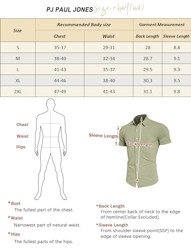 PJ-PAUL-JONES-Mens-Short-Sleeve-Casual-Button-Down-Shirts-4-Way-Stretch-Travel-Dress-Shirt