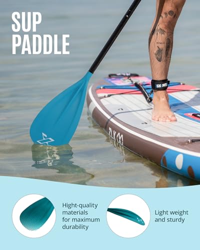 ZLX Sup Paddel 167-208cm,3 oder 4 Abnehmbaren Teilen,Verstellbares paddel für Stand-up Paddling mit Glasfaser Blade Perfekt für Surfen und Wassersport Vergnügen,kajak paddel,Stand Up Paddle Zubehör