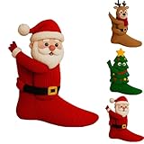 3D Stricksocken Damen Mit Tieren, 3D Knit Animal Socks, Lustige Handgehäkelte Tiersocken, Weihnachten Winter Kuschelsocken, Doppellagige Tiersocken Süße Cartoon Tier Socken