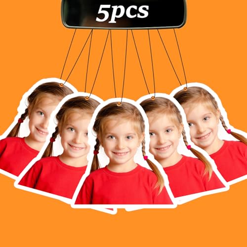 Custom Air Fresheners with Picture - Car Scents Air Freshener Personalized Air Freshener for Car with Photo Text Logo, Hanging Ornaments for Rear View Mirror (5pcs-Crop)