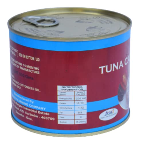 Image of Ocean Secrets | Canned Tuna Fish | Balanced Nutrition | Rich Taste | Tuna in Oil | Premium Cuts Ready to Eat | 500gm | Pack of 4