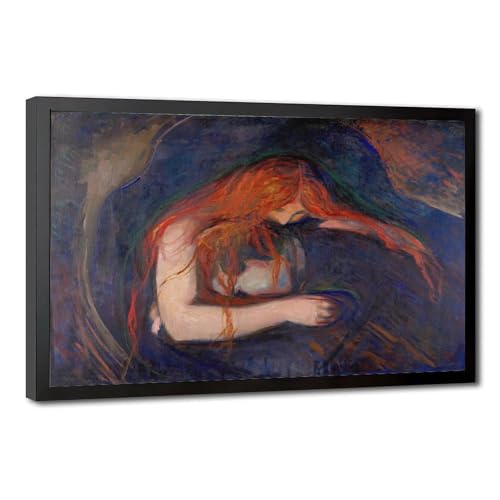 Toile Edvard Munch vampire amour douleur : décoration murale suspendue