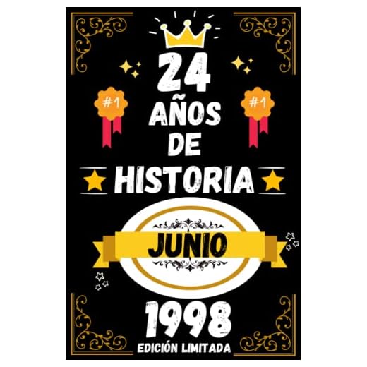 CUADERNO, 24 AÑOS DE HISTORIA JUNIO 1998 EDICIÓN LIMITADA: Regalo de 24 cumpleaños para mujeres y hombres, ideas de 24 cumpleaños... un cumpleaños... ... regalo de 24 cumpleaños para él/ella.
