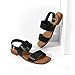 DREAM PAIRS Women's Summer Casual Dressy Cute Flat Sandals Comfortable Sexy Square-Toe Fashion One Band Strappy Shoes Wide Width, Black, Size 9, Sdfs222w