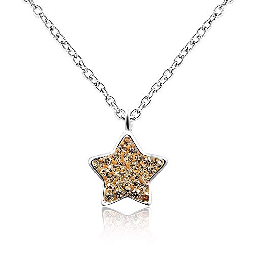 Collier ras du cou étoile en argent 925 et strass pour femme