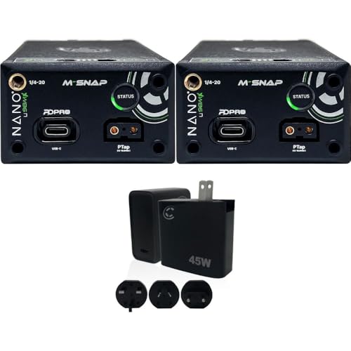 Core SWX NANO-C98MX HDV Battery with Ring LED Gauge (98Wh, Sony BP-U) (2 Pack) Bundle with Core SWX XPD-45 Universal 45W USB-C PD Wall Charger with Cable