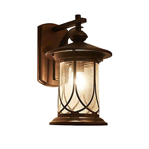 Hdmy Farol de pared al aire libre tradicional Patio exterior al aire libre Luz de pared exterior Terraza Aluminio Nuevo campo Balcón minimalista americano Lámpara de pared anticorrosión