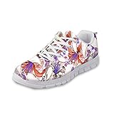  Gopumchy Herren Laufschuhe Sneaker Sportschuhe Turnschuhe Bequem Schnürer Atmungsaktiv Mesh Mode Gemälde von Blumen Freizeitschuhe Straßenlaufschuhe Running Fitness Gym Einkaufen Schuhe HB01 EU 40